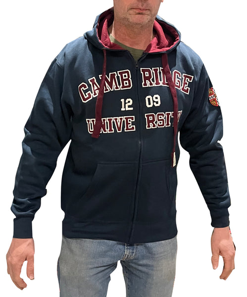 Official Cambridge University Zipped Hoody - Navy - Official Apparel of the Famous Univeristy of Cambridge