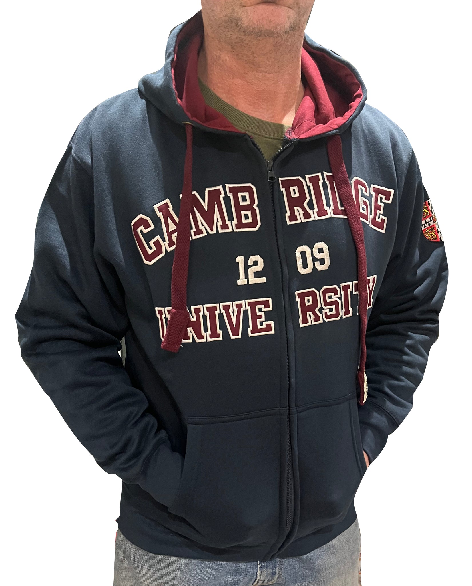 Official Cambridge University Zipped Hoody - Navy - Official Apparel of the Famous Univeristy of Cambridge