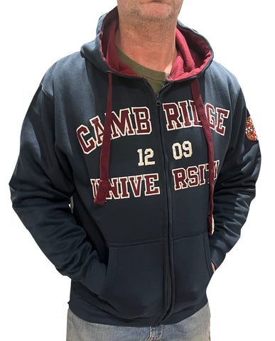 Official Cambridge University Zipped Hoody - Navy - Official Apparel of the Famous Univeristy of Cambridge