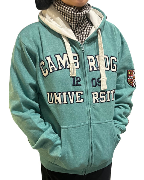 Official Cambridge University Zipped Hoody - Green - Official Apparel of the Famous Univeristy of Cambridge