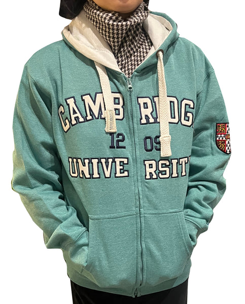 Official Cambridge University Zipped Hoody - Green - Official Apparel of the Famous Univeristy of Cambridge