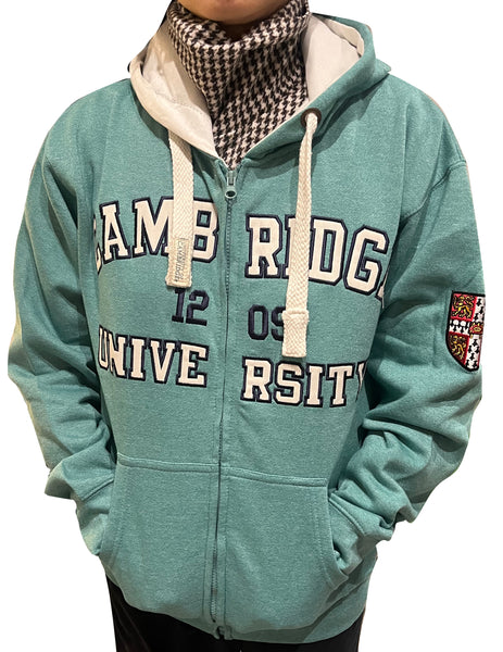 Official Cambridge University Zipped Hoody - Green - Official Apparel of the Famous Univeristy of Cambridge
