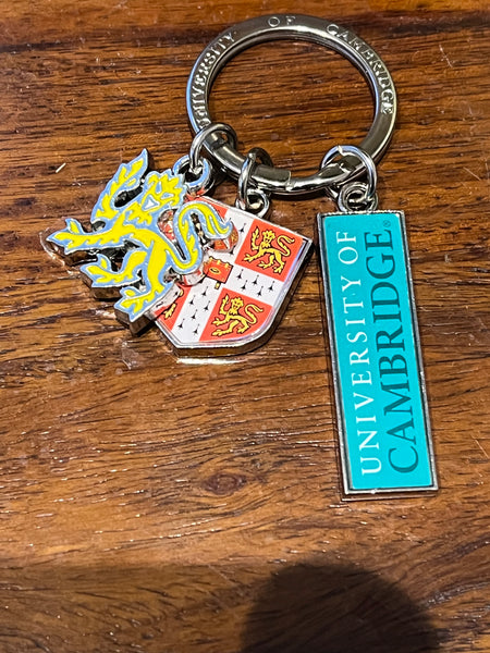 Cambridge University Lion Shield and Bar Charm Metal & Epoxy Keyring