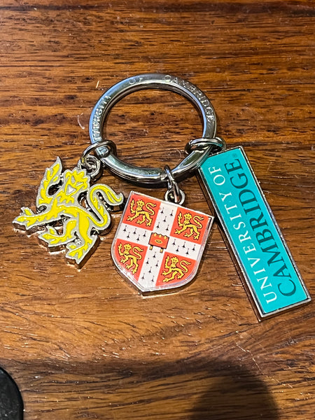 Cambridge University Lion Shield and Bar Charm Metal & Epoxy Keyring
