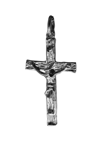 Crucifix Medium Pendent - Religious - Plain Sterling Silver