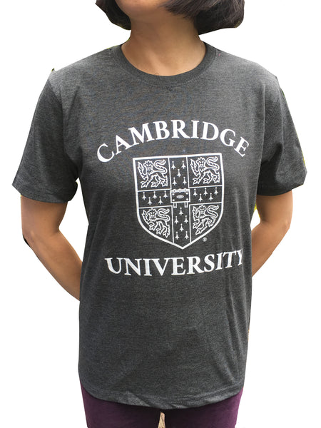 Cambridge University T-shirt - Charcoal Colour - Official Licenced Apparel of the Famous University of Cambridge