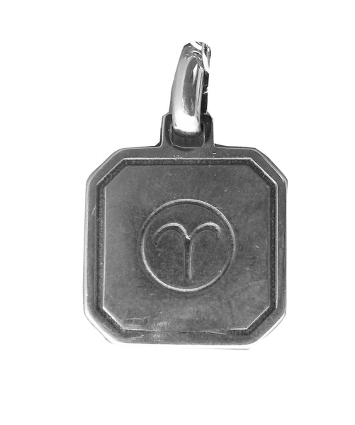 Aries Zodiac Pendent - Plain Sterling Silver  - March 21 - April 19