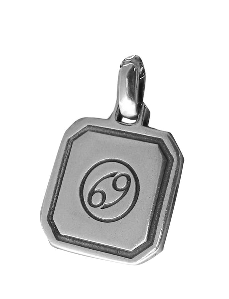 Cancer Zodiac Pendent - Plain Sterling Silver Cancer - June 21 - July 22