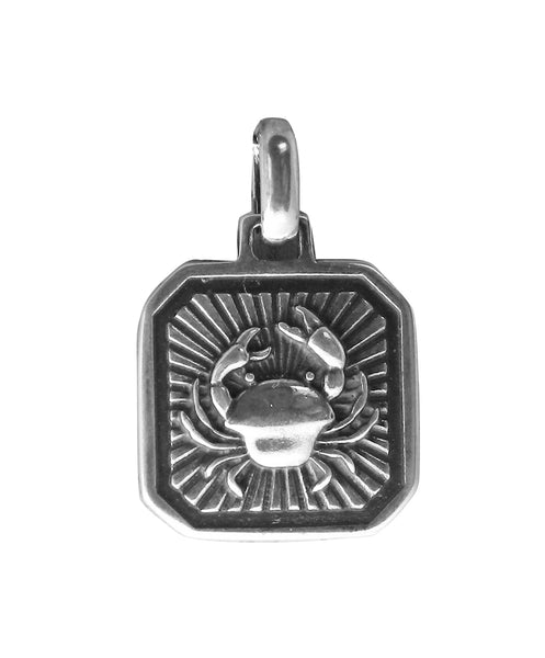 Cancer Zodiac Pendent - Plain Sterling Silver Cancer - June 21 - July 22