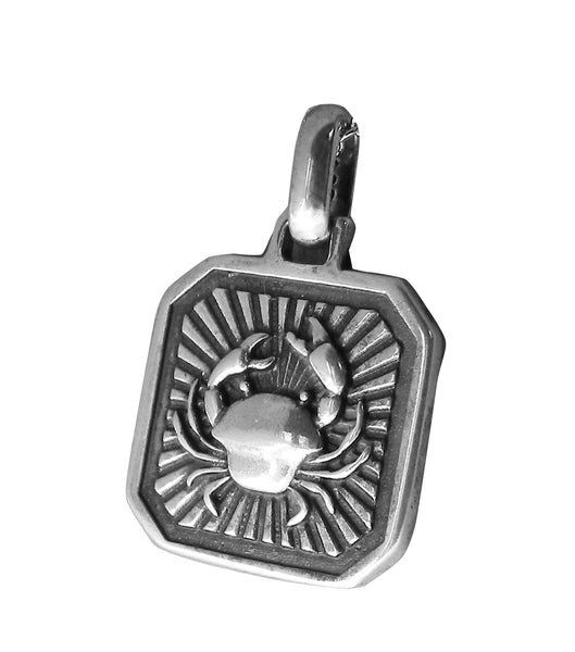 Cancer Zodiac Pendent - Plain Sterling Silver Cancer - June 21 - July 22