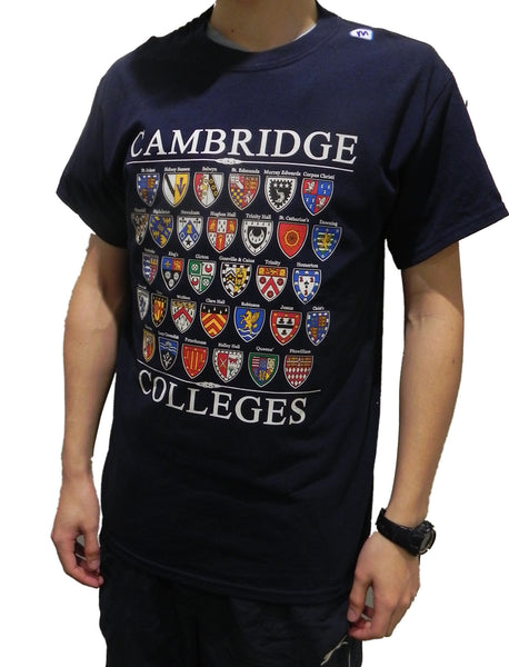 Cambridge Colleges T-shirt - Navy - Colleges from the Famous City of Cambridge, England