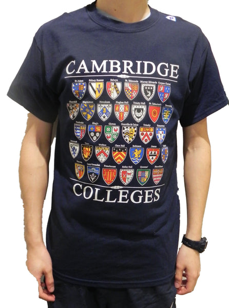 Cambridge Colleges T-shirt - Navy - Colleges from the Famous City of Cambridge, England