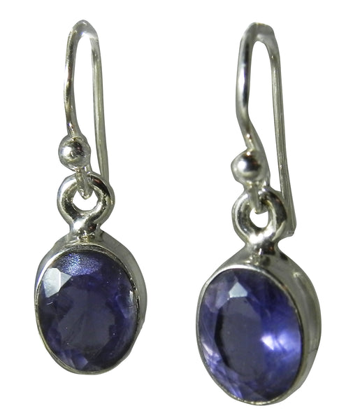 Iolite Oval Drop Earrings - Sterling Silver