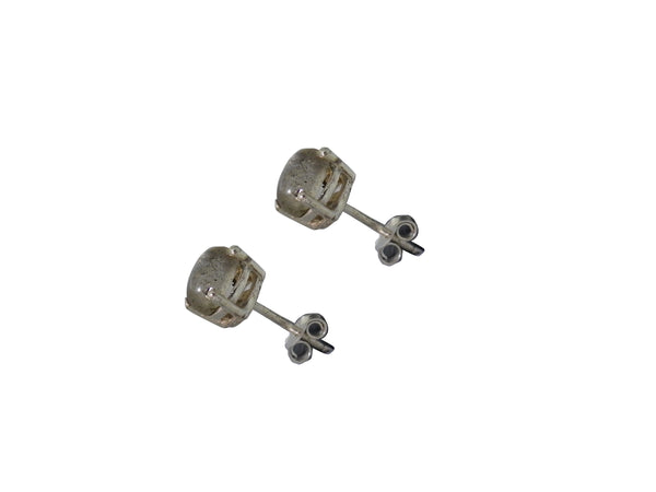 Labradorite Oval Stud Earrings - Sterling Silver