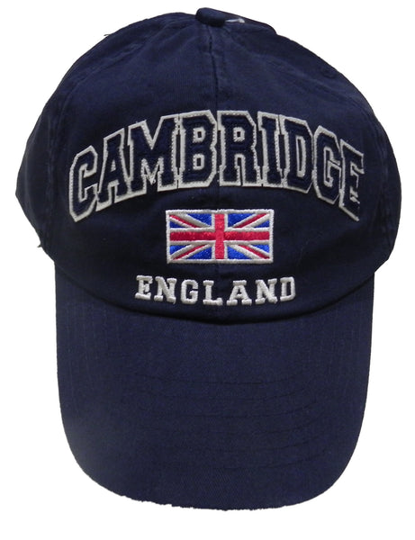 Cambridge England Cap - Adjustable Cap with Union Jack and Cambridge Applique Writing