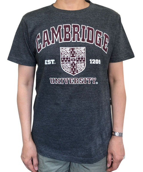 Cambridge University T-shirt - Charcoal - Official Apparel of the Famous University of Cambridge