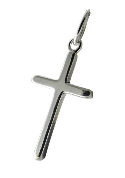 Medium Cross Pendent - Religious - Plain Sterling Silver