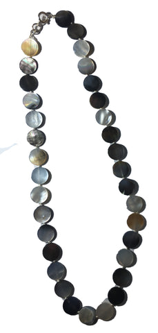 Mother of Pearl Bead Necklace - 18inch long - 12mm Diameter x 2mm Beads