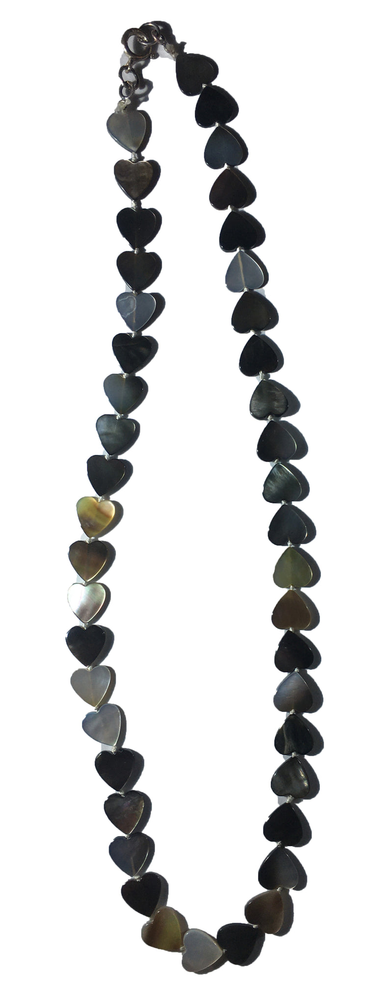 Mother of Pearl Heart Bead Necklace - 18inch long - 12x10x2mm Beads