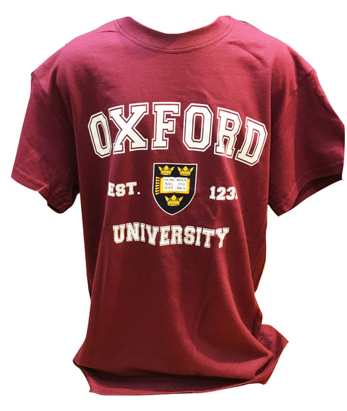 Oxford University - Maroon - Colour Crest Printed T-shirt - Official apparel of this famous Institution