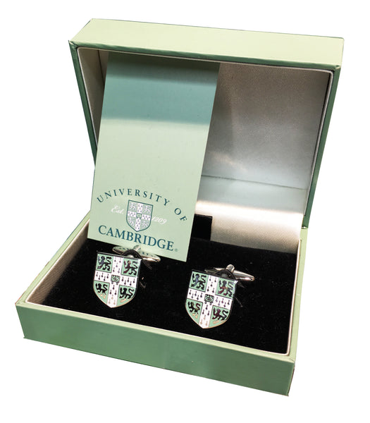 Cambridge University Cufflinks - with green crest - Official Licenced product