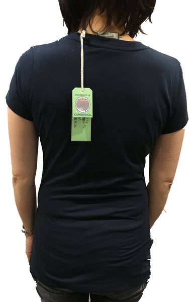 Cambridge University Ladies Body Fit T-shirt - Navy - Official Apparel of the Famous University of Cambridge