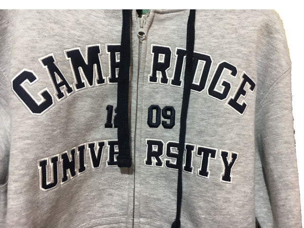 Official Cambridge University Zipped Hoody - Grey - Official Apparel of the Famous Univeristy of Cambridge