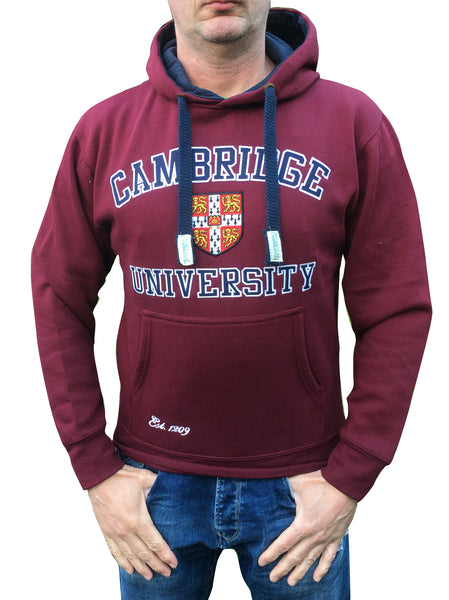 Cambridge University Embroidered Hoodie - Burgundy - Official Apparel