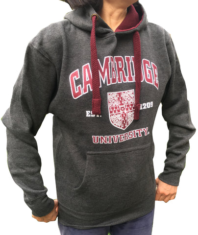 Cambridge University Printed Hoody - Charcoal - Official Licenced Apparel