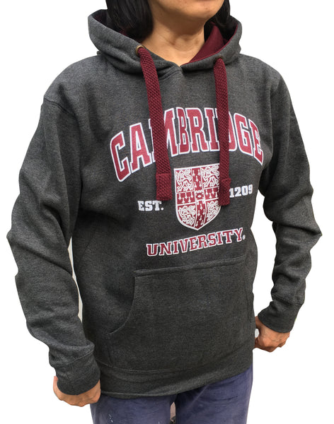 Cambridge University Printed Hoody - Charcoal - Official Licenced Apparel