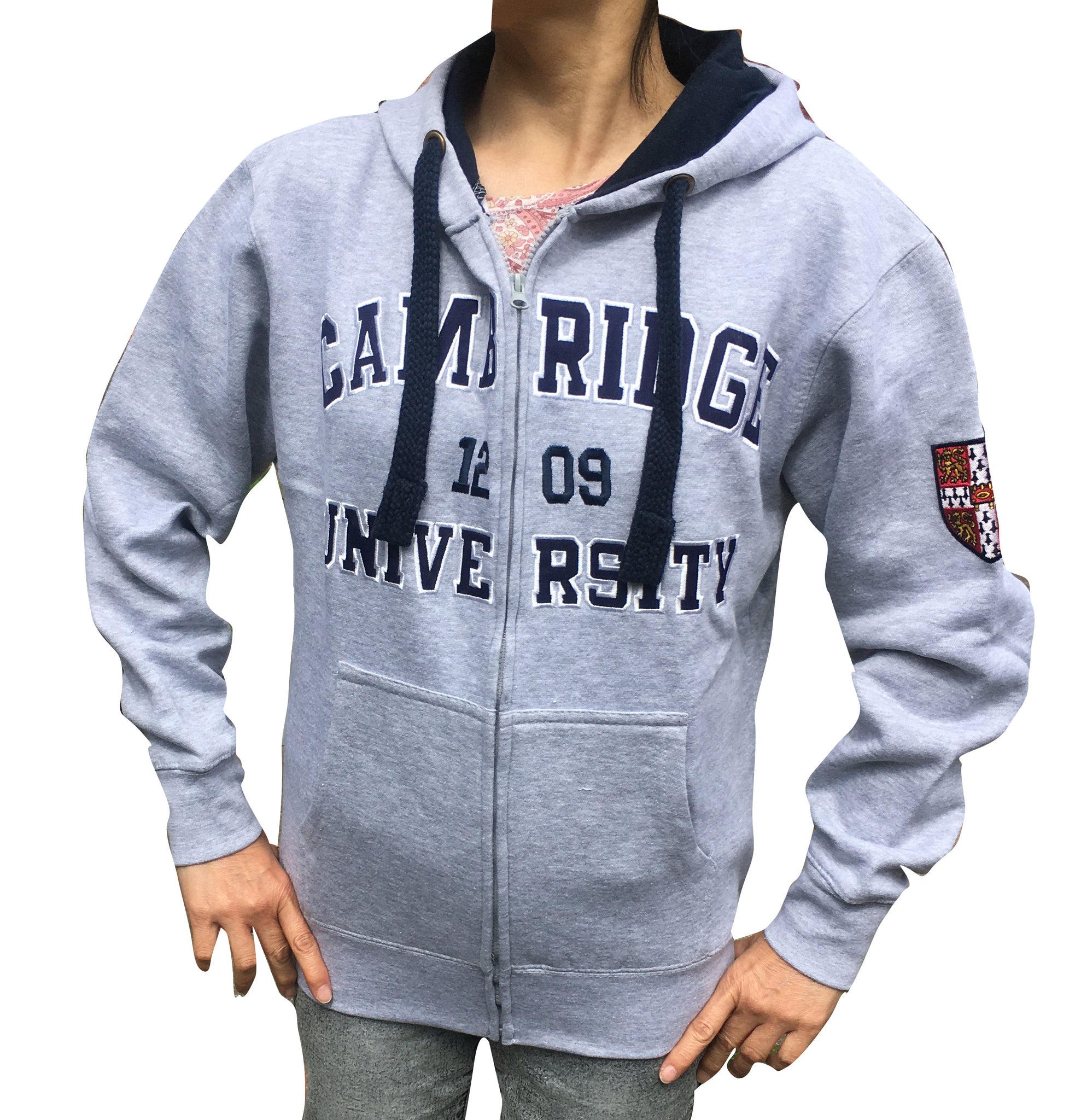 Official Cambridge University Zipped Hoody - Grey - Official Apparel of the Famous Univeristy of Cambridge