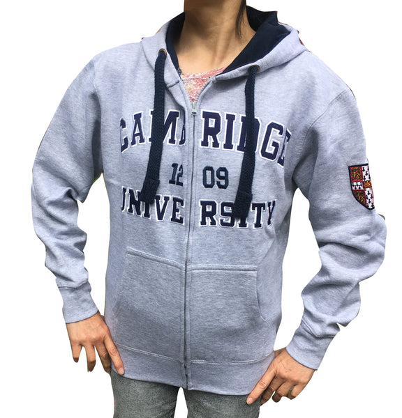 Official Cambridge University Zipped Hoody - Grey - Official Apparel of the Famous Univeristy of Cambridge