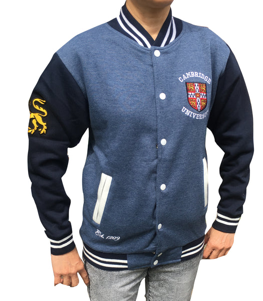 Cambridge University Embroidered Varsity Jacket - Blue Navy - Official Apparel