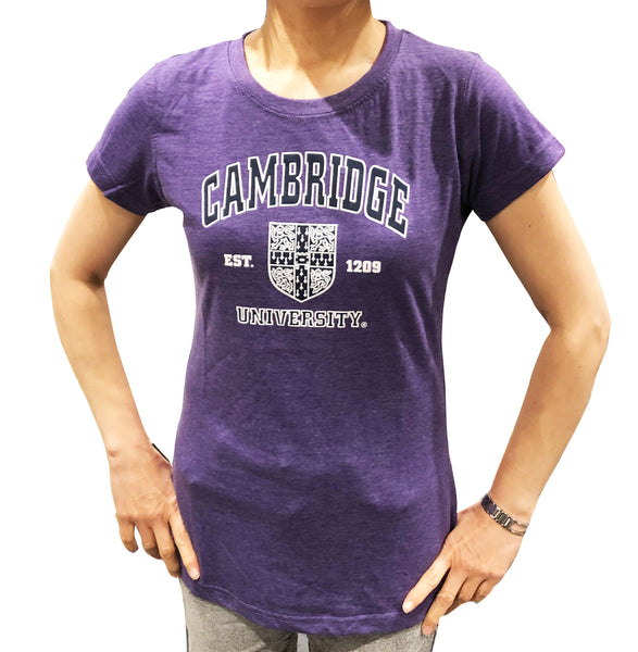 Cambridge University - Ladies Body Fit T-Shirt - Purple - Official Apparel of The Famous University of Cambridge…