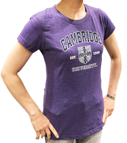Cambridge University - Ladies Body Fit T-Shirt - Purple - Official Apparel of The Famous University of Cambridge…