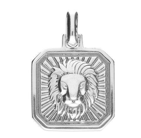 Leo Zodiac Pendent - Plain Sterling Silver - Leo July 23 - August 22