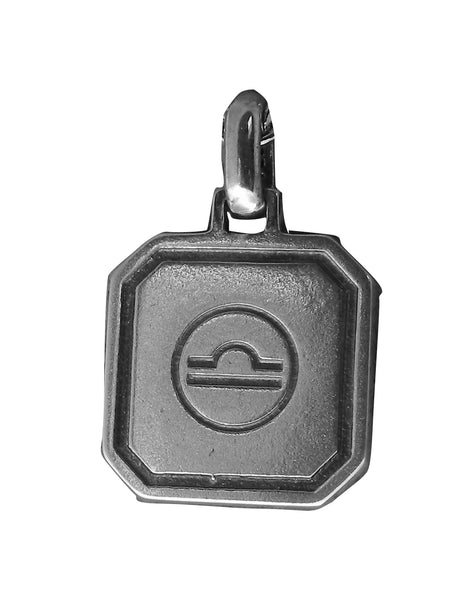 Libra Zodiac Pendent - Plain Sterling Silver Libra - September 23 - October 22