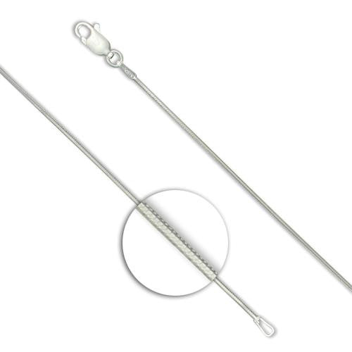 Sterling Silver Chain - 16" / 41cm long, Diamond Cut - Snake Style Slinky Chain - 925 Sterling Silver