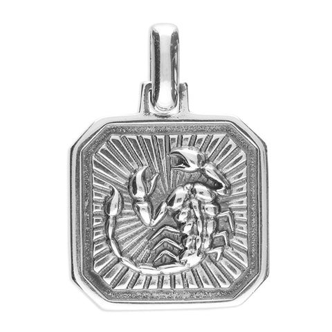 Scorpio Zodiac Pendent - Plain Sterling Silver Scorpio- October 23 - November 21