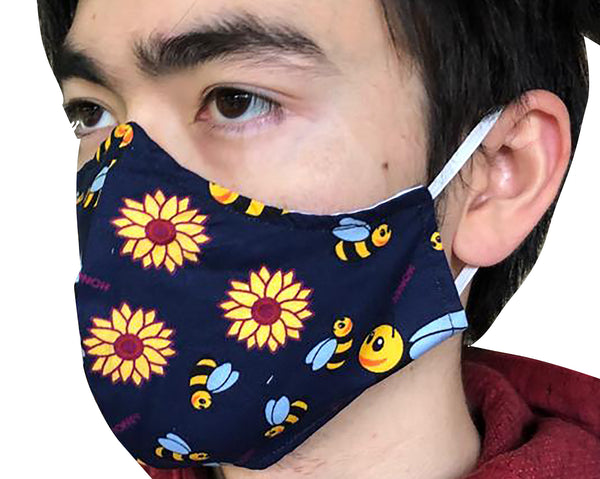 Homemade Cotton Face Mask - 1x Daisy Mask + 1x Free Random Design mask