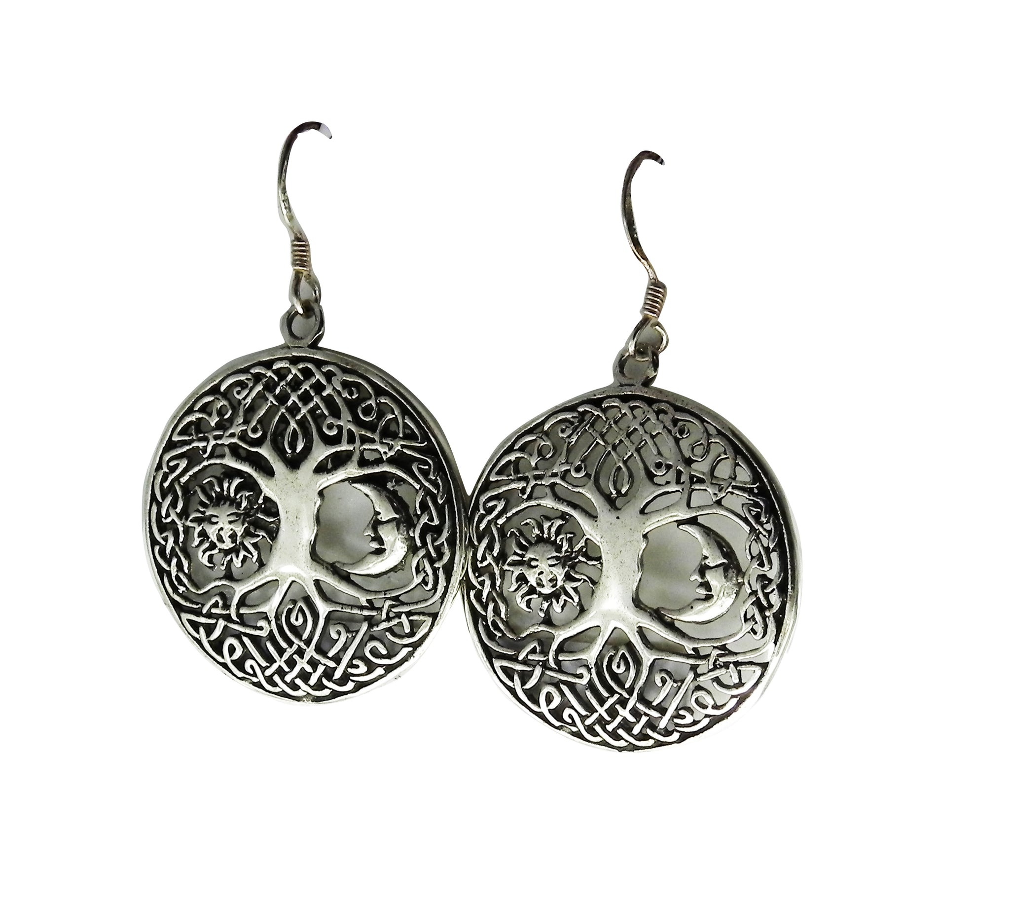 Moon and Star Tree Pendent - Plain Sterling Silver