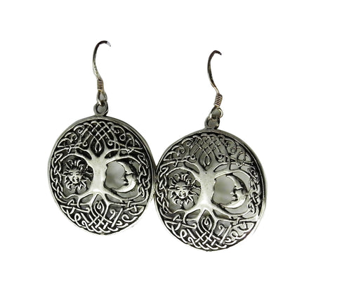 Moon and Star Tree Pendent - Plain Sterling Silver